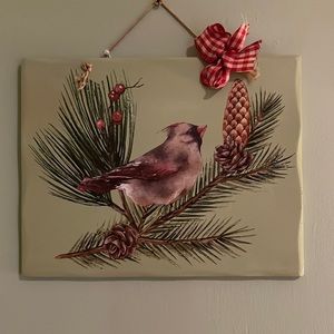 Handcrafted Female Cardinal picture on wood